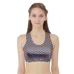 Yellow Circles On A Purple Background Sports Bra With Border by SychEva