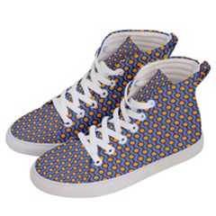 Yellow Circles On A Purple Background Men s Hi-top Skate Sneakers by SychEva