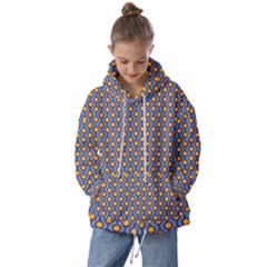 Yellow Circles On A Purple Background Kids  Oversized Hoodie by SychEva