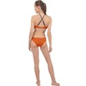 Halloween, Black bats pattern on orange High Neck Bikini Set View2