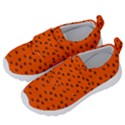 Halloween, Black bats pattern on orange Kids  Velcro No Lace Shoes View2