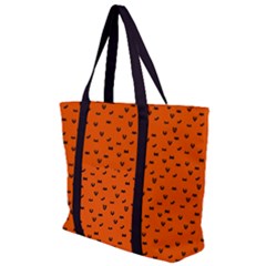 Halloween, Black Bats Pattern On Orange Zip Up Canvas Bag by Casemiro