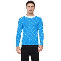 Halloween White Bars At Sky Blue Color Men s Long Sleeve Rash Guard by Casemiro