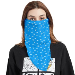 Halloween White Bars At Sky Blue Color Face Covering Bandana (triangle) by Casemiro