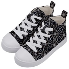 Futuristic Industrial Print Pattern Kids  Mid-top Canvas Sneakers by dflcprintsclothing