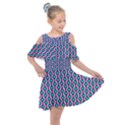 Blue Circles On Purple Background Geometric Ornament Kids  Shoulder Cutout Chiffon Dress View1