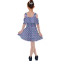 Blue Circles On Purple Background Geometric Ornament Kids  Shoulder Cutout Chiffon Dress View2