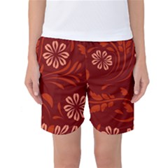 Folk Flowers Pattern Floral Surface Design Seamless Pattern Women s Basketball Shorts by Eskimos