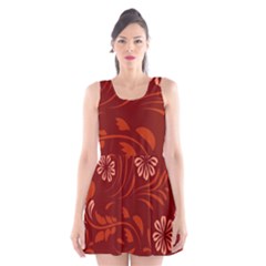 Folk Flowers Pattern Floral Surface Design Seamless Pattern Scoop Neck Skater Dress by Eskimos