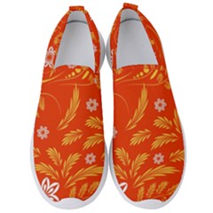 Folk Flowers Pattern Floral Surface Design Seamless Pattern Men s Slip On Sneakers by Eskimos