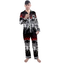 Skullart Men s Long Sleeve Satin Pajamas Set by Sparkle
