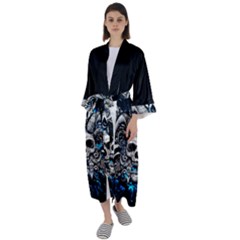 Skullart Maxi Satin Kimono by Sparkle
