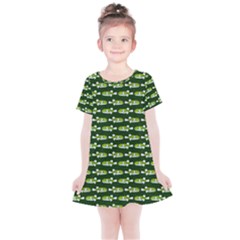Green Puffer Kids  Simple Cotton Dress by SeaworthyClothing