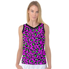 Pink And Green Leopard Spots Pattern Women s Basketball Tank Top by Casemiro