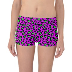 Pink And Green Leopard Spots Pattern Boyleg Bikini Bottoms by Casemiro