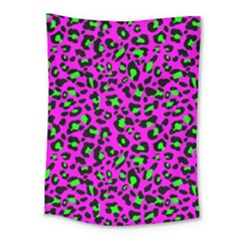 Pink And Green Leopard Spots Pattern Medium Tapestry by Casemiro