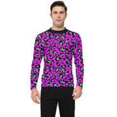 Pink And Green Leopard Spots Pattern Men s Long Sleeve Rash Guard by Casemiro