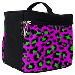 Pink And Green Leopard Spots Pattern Make Up Travel Bag (big) by Casemiro