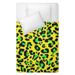 Yellow And Green, Neon Leopard Spots Pattern Duvet Cover Double Side (single Size) by Casemiro