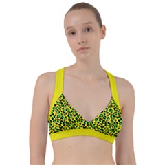 Yellow and green, neon leopard spots pattern Sweetheart Sports Bra