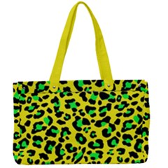 Yellow and green, neon leopard spots pattern Canvas Work Bag