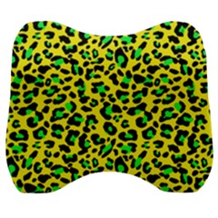 Yellow and green, neon leopard spots pattern Velour Head Support Cushion