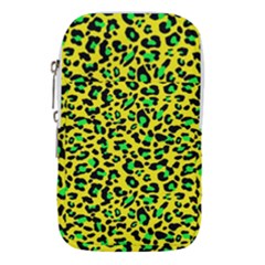 Yellow and green, neon leopard spots pattern Waist Pouch (Large)