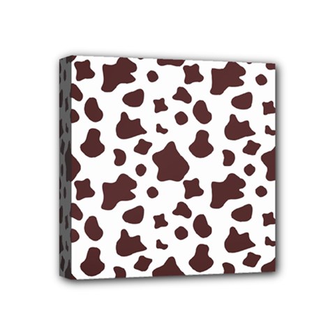 Brown Cow Spots Pattern, Animal Fur Print Mini Canvas 4  X 4  (stretched) by Casemiro