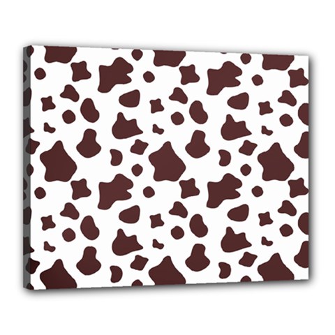 Brown cow spots pattern, animal fur print Canvas 20  x 16  (Stretched)