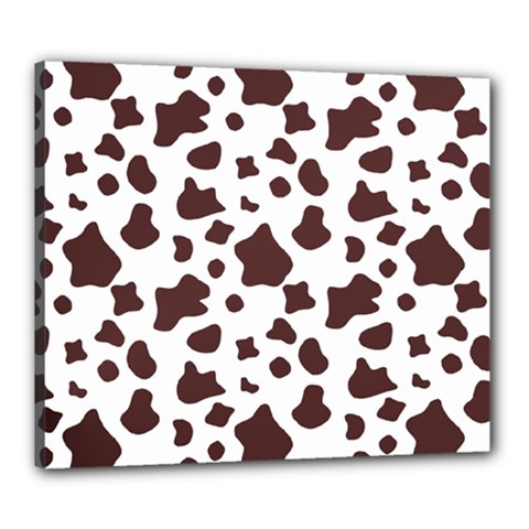 Brown cow spots pattern, animal fur print Canvas 24  x 20  (Stretched)