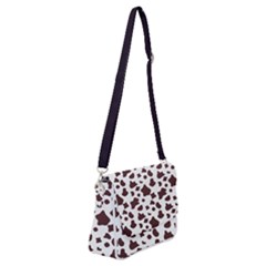 Brown cow spots pattern, animal fur print Shoulder Bag with Back Zipper