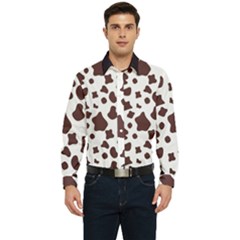 Brown cow spots pattern, animal fur print Men s Long Sleeve  Shirt