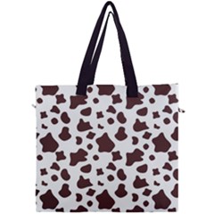 Brown Cow Spots Pattern, Animal Fur Print Canvas Travel Bag by Casemiro