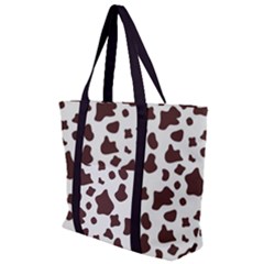 Brown cow spots pattern, animal fur print Zip Up Canvas Bag