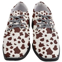 Brown cow spots pattern, animal fur print Women Heeled Oxford Shoes