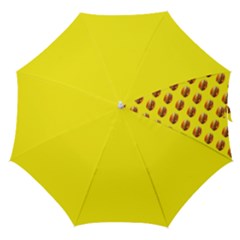 Vector Burgers, fast food sandwitch pattern at yellow Straight Umbrellas