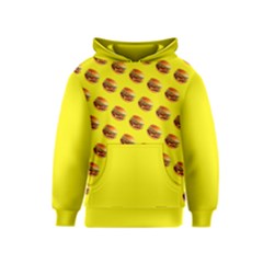 Vector Burgers, fast food sandwitch pattern at yellow Kids  Pullover Hoodie