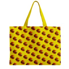 Vector Burgers, fast food sandwitch pattern at yellow Zipper Mini Tote Bag