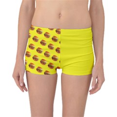 Vector Burgers, fast food sandwitch pattern at yellow Boyleg Bikini Bottoms