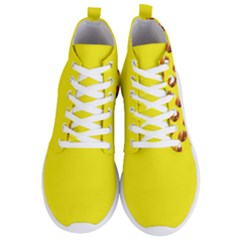 Vector Burgers, Fast Food Sandwitch Pattern At Yellow Men s Lightweight High Top Sneakers by Casemiro