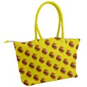 Vector Burgers, fast food sandwitch pattern at yellow Canvas Shoulder Bag View2