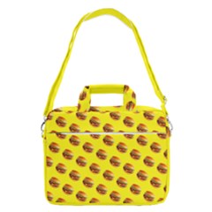 Vector Burgers, fast food sandwitch pattern at yellow MacBook Pro Shoulder Laptop Bag (Large)