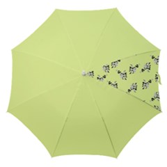 Black and white vector flowers at canary yellow Straight Umbrellas