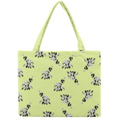 Black and white vector flowers at canary yellow Mini Tote Bag
