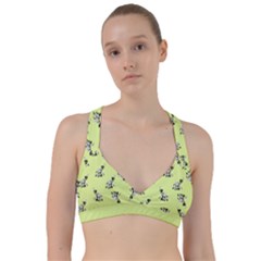 Black and white vector flowers at canary yellow Sweetheart Sports Bra