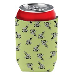 Black and white vector flowers at canary yellow Can Holder