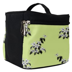 Black and white vector flowers at canary yellow Make Up Travel Bag (Small)