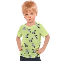 Black and white vector flowers at canary yellow Kids  Sports Tee