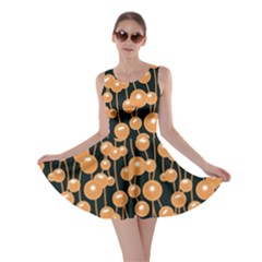 Orange Dandelions On A Dark Background Skater Dress by SychEva