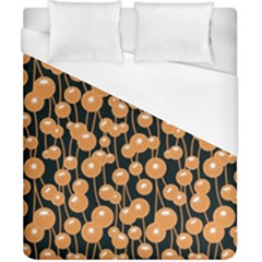 Orange Dandelions On A Dark Background Duvet Cover (california King Size) by SychEva